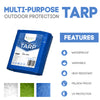 Heavy Duty Tarp Blue  - Durable Tarpaulin Waterproof with Eyelets - Anytime Garden©